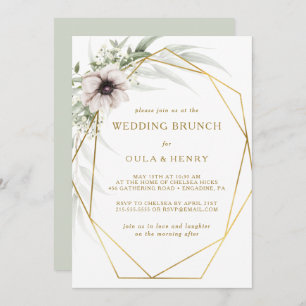 Eukalyptus Gold Geometric Wedding Brunch Einladung