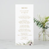 Eukalyptus Gold Geometric Wedding Dinner Menu Menükarte (Stehend Vorderseite)