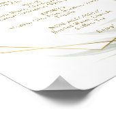 Eukalyptus Gold Geometric Wedding Drinks Menü-Zeic Poster (Ecke)