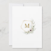 Eukalyptus Gold Geometric Wedding Einladung (Rückseite)