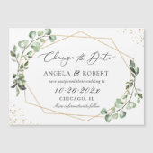 Eukalyptus Gold Geometric Wedding Postponed Magnet (Vorderseite)