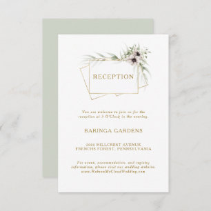 Eukalyptus Gold Geometric Wedding Reception Card Begleitkarte