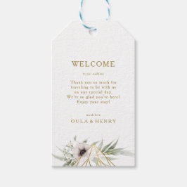 Eukalyptus Gold Geometric Wedding Welcome Geschenkanhänger