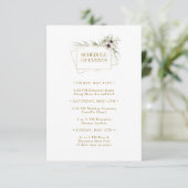 Eukalyptus Gold Geometrischer Zeitplan für Ereigni Begleitkarte (Stehend Vorderseite)