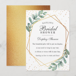 Eukalyptus Gold Geometrisches Brautparty Begleitkarte