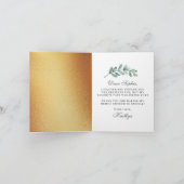Eukalyptus Gold Geometrisches Brautparty Dankeskarte (Innenseite)