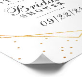 Eukalyptus Gold Geometrisches Brautparty Poster (Ecke)