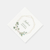 Eukalyptus Gold Geometrisches Brautparty Serviette (Ecke)