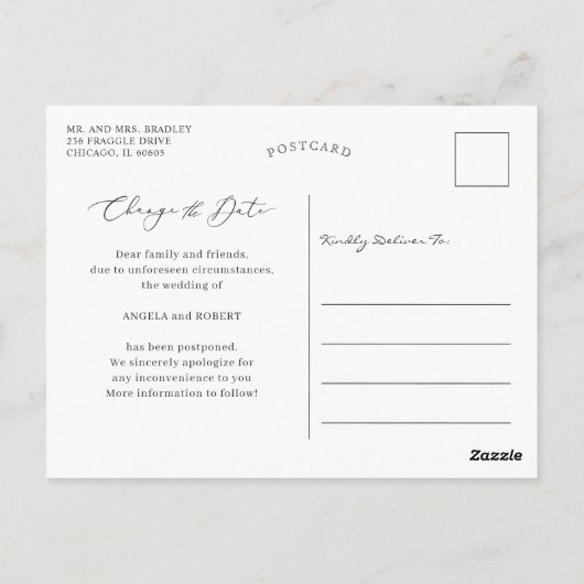 Eukalyptus Gold Geometrisches Foto Ändern des Datu Postkarte (Rückseite)