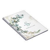 Eukalyptus Gold Glitzer Botanische Hochzeit Notizblock (Rechte Seite)