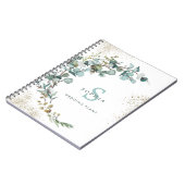 Eukalyptus Gold Glitzer Botanische Hochzeit Notizblock (Linke Seite)