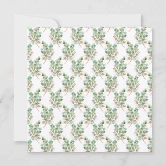 Eukalyptus-Gold-Glitzer-Brautparty Einladung (Rückseite)