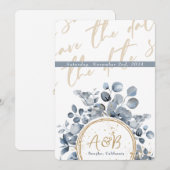 Eukalyptus Gold Glitzer - Code 01 Einladung (Vorne/Hinten)