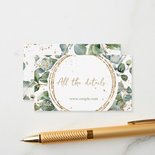 Eukalyptus gold Glitzer Code 02_b alle Einzelheite Begleitkarte (Vorderseite/Rückseite Beispiel)