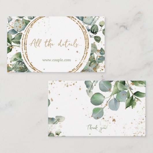 Eukalyptus gold Glitzer Code 02_b alle Einzelheite Begleitkarte (Vorne/Hinten)