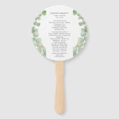 Eukalyptus Gold Glitzer Fan Programm Fächer (Rückseite)