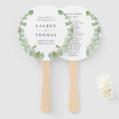 Eukalyptus Gold Glitzer Fan Programm Fächer (Vorne und Hinten)