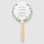 Eukalyptus Gold Glitzer Fan Programm Fächer (Vorderseite)