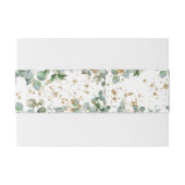 Eukalyptus Gold Glitzer - Grüne Hochzeit Einladungsbanderole (Rückseitenbeispiel)