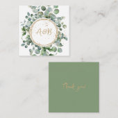 Eukalyptus Gold Glitzer - Grüne Hochzeit Mitteilungskarte (Vorne/Hinten)