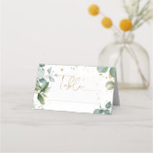 Eukalyptus Gold Glitzer - Grüne Hochzeit Platzkarte (Vorderseite)