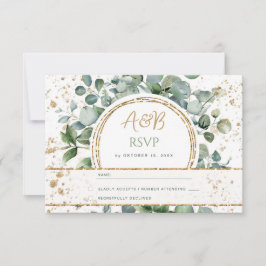 Eukalyptus Gold Glitzer - Grüne Hochzeit RSVP 2