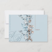 Eukalyptus Gold Glitzer - Grüne Hochzeit RSVP 2 Karte (Rückseite)