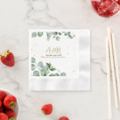 Eukalyptus Gold Glitzer - Grüne Hochzeit Serviette (Beispiel)