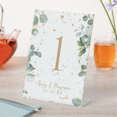 Eukalyptus Gold Glitzer - Grüne Hochzeit Sockelschild (In Situ)