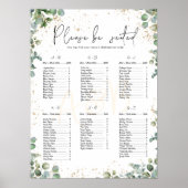 Eukalyptus Gold Glitzer - Grüne Sitzkarten 2 Poster (Vorne)