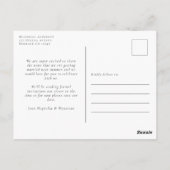 Eukalyptus-Gold-Glitzer-Hochzeit speichert das Dat Postkarte (Rückseite)