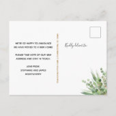 Eukalyptus Gold Glitzer Moil Ankündigungspostkarte (Rückseite)