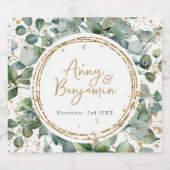 Eukalyptus gold Glitzer wedding - Code 02 Schaumweinetikett (Einzelnes Label)