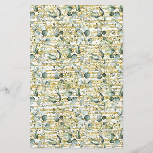 Eukalyptus Gold Gold Karte für Datums-Idee-Duschga (Hinten)