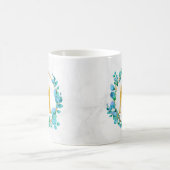 Eukalyptus Gold Greeneralize Monogram A-Z Kaffeetasse (Mittel)