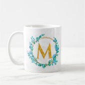 Eukalyptus Gold Greeneralize Monogram A-Z Kaffeetasse (Links)