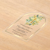 Eukalyptus Gold Greenery Arch Taufe Acryleinladungen (Ablage )