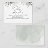 Eukalyptus Gold Greenery Baby Books Request Visitenkarte (Vorne/Hinten)