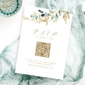 Eukalyptus gold greenery boho QR Code Hochzeit RSVP Karte