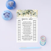 Eukalyptus Gold Guess Who Brautparty Game Card Flyer (Einzeln)