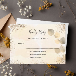 Eukalyptus gold Hochzeit im Herbst UAWG Note Card Mitteilungskarte