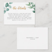 Eukalyptus Gold - Hochzeitsinformationen Begleitkarte (Vorne/Hinten)