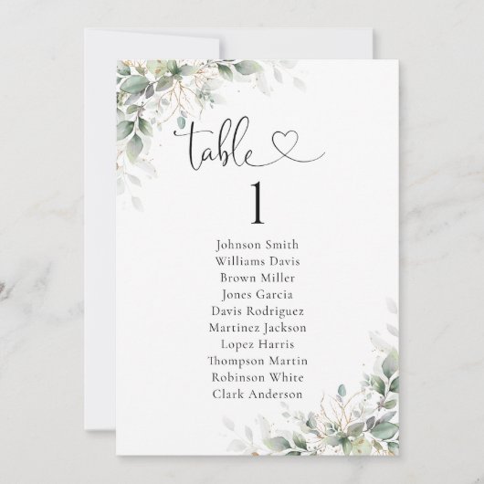 Eukalyptus Gold Hochzeitskarten (Vorderseite)