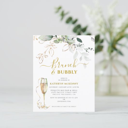 Eukalyptus-Gold-Kalligrafie-Brautparty (Stehend Vorderseite)