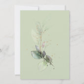 Eukalyptus-Gold-Kalligrafie-Brautparty Einladung (Rückseite)