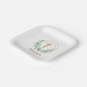 Eukalyptus-Gold-Kreuz Pappteller (Gewinkelt)