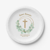 Eukalyptus-Gold-Kreuz Pappteller (Vorderseite)