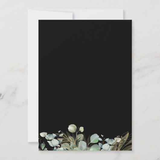 Eukalyptus Gold Leaf Modernes Design Einladung (Rückseite)