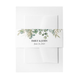 Eukalyptus Gold Leaf Modernes Design Einladungsbanderole