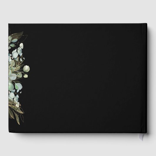 Eukalyptus Gold Leaf Modernes Design Gästebuch (Rückseite)